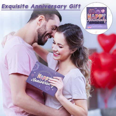 LIGHTS & FIREWORKS SOUND Pop Up Anniversary Card